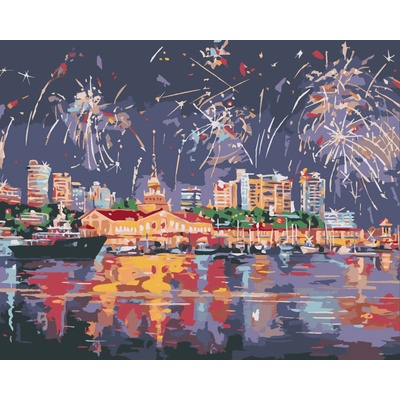 zuty Malování podle čísel Ohňostroj v Sochi 80 x 100 cm vypnuté plátno na rám