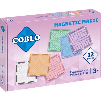 Coblo Magnetická stavebnice Brick PASTEL 12 ks