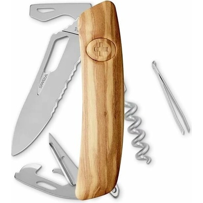 SWIZA SH03TR Allblack Single Hand Wood Olive Wavy Edge