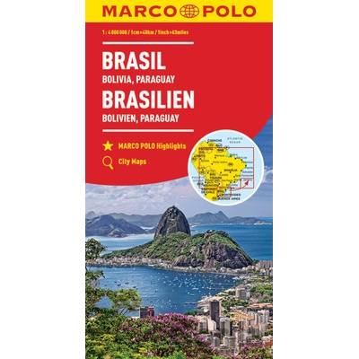 MARCO POLO Kontinentalkarte Brasilien Bolivien Paraguay 1:4 000 000