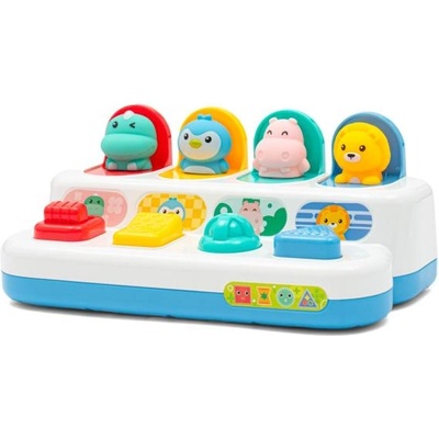 Baby Mix Интерактивна играчка - Изскачащи прозорци с животни Peekaboo Baby Mix