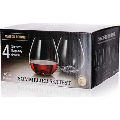 MAISON FORINE Sada sklenic na červené víno SOMMELIER CHEST Burgundy 4 x 560 ml