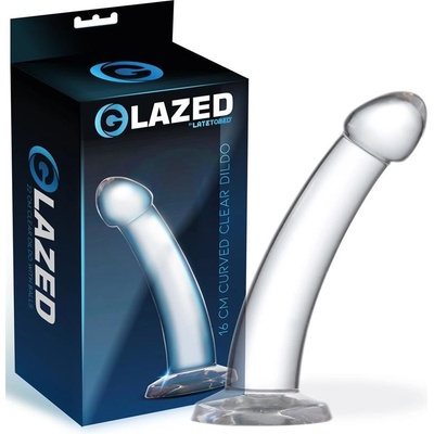 GLAZED Curved Dildo Crystal 16 cm