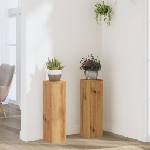 vidaXL Стойки за растения 2 бр дъб артизан 17x17x60 см инженерно дърво (852941)