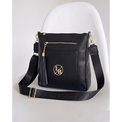 Laura Biaggi Veľká dámska crossbody kabelka čierna