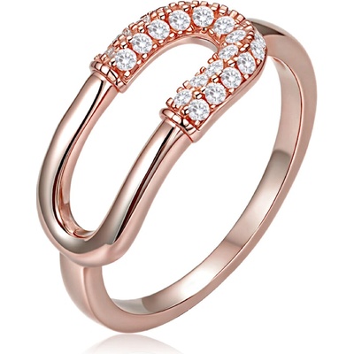 Minet 4689 rosegold stříbrný prsten se zirkonem