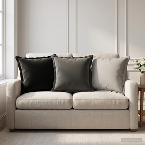 vidaXL Възглавница с възглавница HOUTEN 2 бр. Антрацит Полиестер (931975)