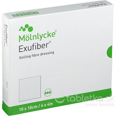 Exufiber 10 x 10 cm krytie na rany hydrovláknité 10 ks