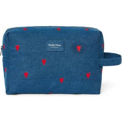 Studio Noos Denim Toiletry toaletní taštička blue red hearts