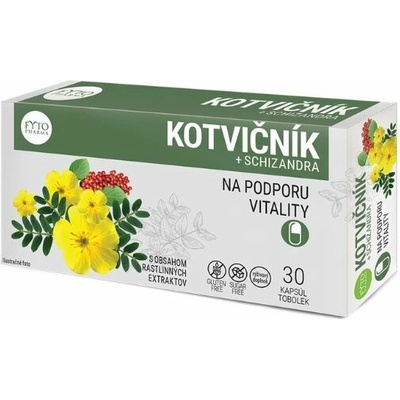 Fyto Kotvičník + Schizandra na podporu vitality 30 kapsúl