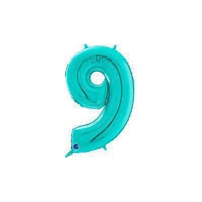 Grabo Fóliový balónik modrá Tiffany 66 cm číslica 9