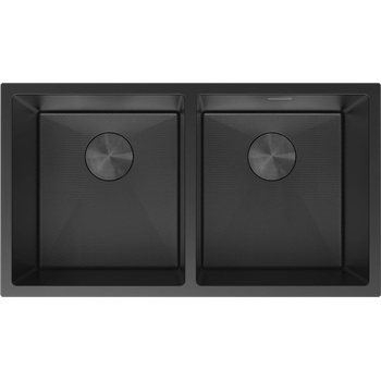 Mexen Binox мивка неръждаема стомана 2-камерна 800 x 450 mm, черна HC - 6421802000-70HC (6421802000-70HC)