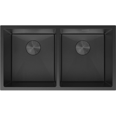 Mexen Binox мивка неръждаема стомана 2-камерна 800 x 450 mm, черна HC - 6421802000-70HC (6421802000-70HC)