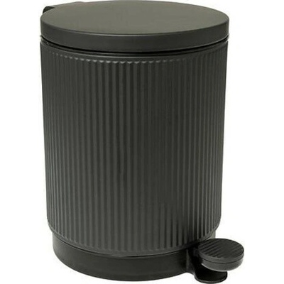 5five Koupelnový a kuchyňský odpadkový koš Onyx 5 l černý kovový s pedálem