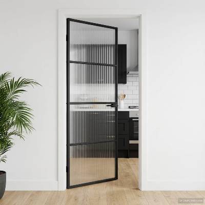 vidaXL Врата за дом 83 x 201, 5 x 3, 5 см Алуминий и закалено стъкло (42025244)