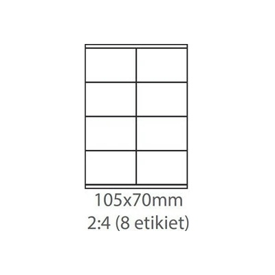 etikety Samolepiace 105x70 univerzálne biele 8ks/A4 (100 listov A4/bal.) ECO-10507000