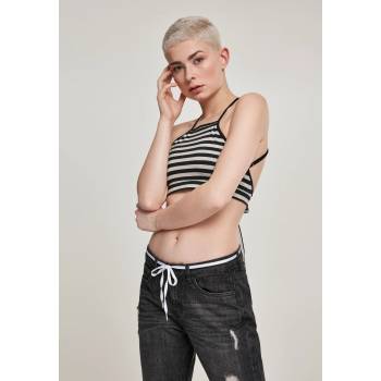 Urban Classics Дамски топ в сиво и черно райе Urban Classics Ladies Triangle Top black/grey UB-TB2600-01198 - Черен, размер XL