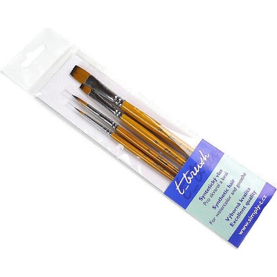 Sada 4 ks syntetických štětců s krátkou rukojetí Simply-T Academy č.2 – Zboží Dáma