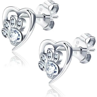 Elanis Jewel Stříbrné náušnice Tlapka s čirými krystaly Swarovski® EJ00557