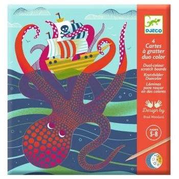 DJECO Игрален комплект - Скреч карти дълбоководни същества - Djeco (DJ09714)