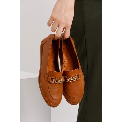 Johns Athletic Дамски лоуфъри от естествена кожа by111a - Цвят Таба #371813 (371813_Кафяво)