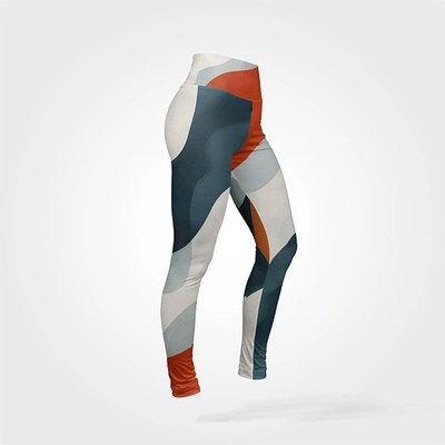 Takoy Panel so strihom 42 legíny Slim fit abstrakt 8 plavkovina sport