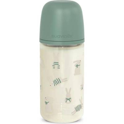 Suavinex Wonderland SX PRO +3 MF detská fľaša Green Rabbit 240 ml