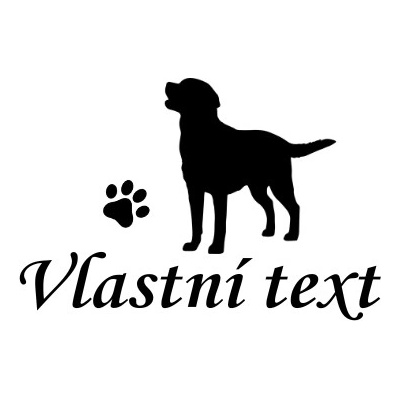 Nažehlovací nápis Labrador Vzor: 6, Potisk: černá, Motiv: srdce