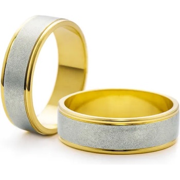 SAVICKI Сватбени халки: двуцветно злато, плоски. 5 мм