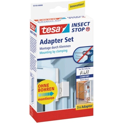 Tesa Insect Stop Sada na zavesenie rámu COMFORT bez vŕtania biela 1,2×2,4 m, 55193-00000-00