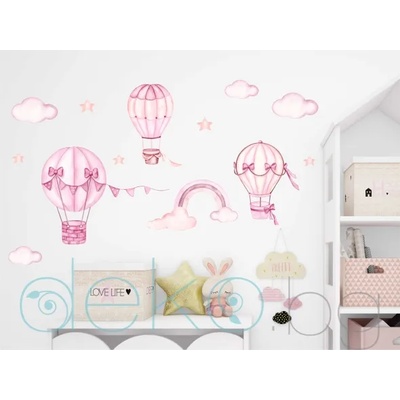 Балони в розово - стикер за стена с ефект на акварелна рисунка (1622)