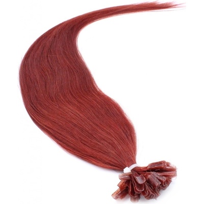 50cm vlasy evropského typu pro metodu keratin 0,5g/pr. měděná