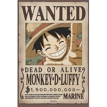 Plagát, Obraz - One Piece - Wanted Luffy, 61 × 91.5 cm