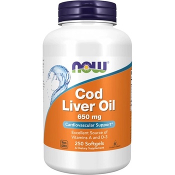 Image 1 of NOW Cod Liver Oil 650 mg [250 Гел капсули]