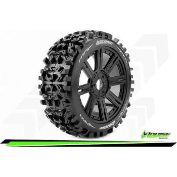 LOUISE RC Гуми за бъги 1/8 Louise RC B-PIONEER Buggy Tire Set Mounted Soft Black Spoke Wheels Hex 17mm LOUT3130SB (LOUT3130SB)