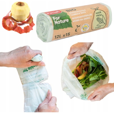 Paclan For Nature Kompostovateľné vrecia na BIO odpad 12l 14µ 15ks