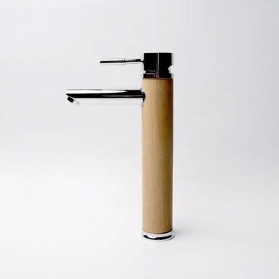 Стоящ смесител за умивалник icl 1458237c pietra di legno, месинг, хром + дървесен, 31см (1458237)