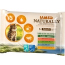 IAMS Cat Naturally výber z morských a suchozemských más v omáčke multipack 4 x 85 g