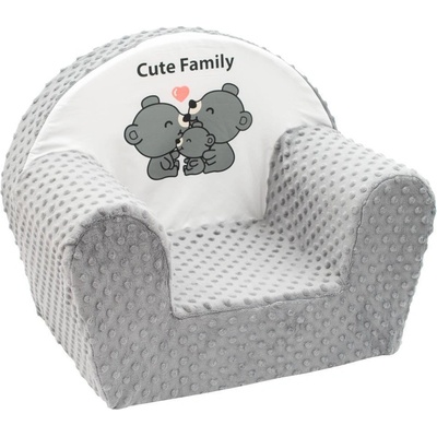 New Baby Detské kreslo z Minky Cute Family sivé