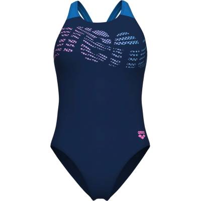 arena Дамски бански костюм Arena Women's Flowing Swimsuit V Back Swimsuit - Navy / Turquoise - размер 34 (EU) (150-5755-0311)