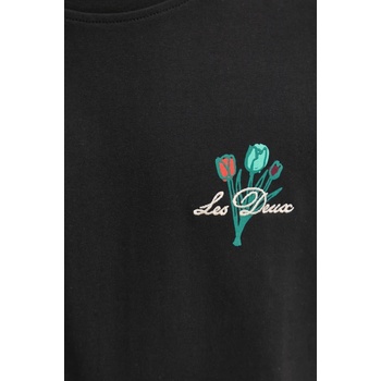 Les Deux Памучна тениска Les Deux в черно с принт LDM101221 (LDM101221)