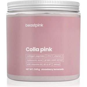 GymBeam Colla Pink прах за приготвяне на напитка с колаген вкус Strawberry Lemonade 240 гр