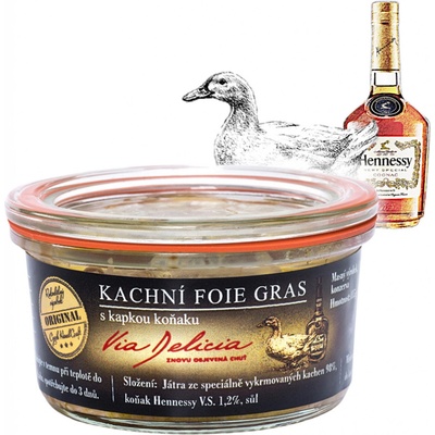 Via Delicia Kachní foie gras s kapkou koňaku 115 g