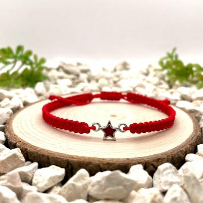 Certom Macramé náramek se stříbrným přívěskem hvězda 0184