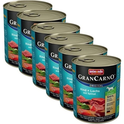 Animonda Gran Carno Original Adult hovězí a losos & špenát 6 x 800 g