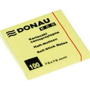 DONAU Block 76 x 76 mm donau eco yellow 100 adhesive sheets