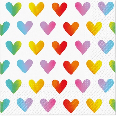 TaT Obrúsky Rainbow Hearts 33x33cm