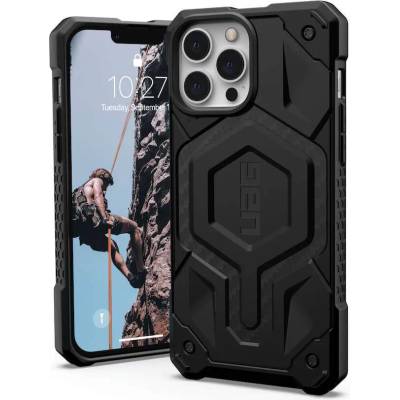 Urban Armor Gear Gear Monarch Pro MagSafe Case - удароустойчив хибриден кейс с вграден магнитен конектор (MagSafe) за iPhone 13 Pro Max (черен-карбон)