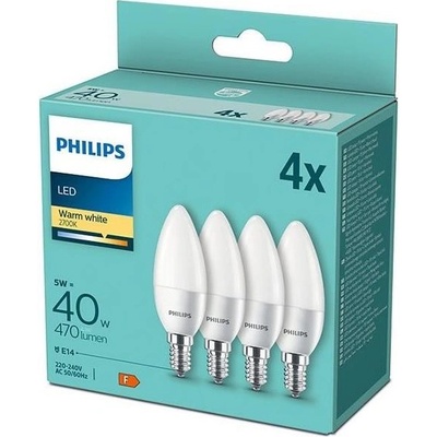 Philips SADA 4x LED žárovka B35 E14/5W/230V 2700K P5242