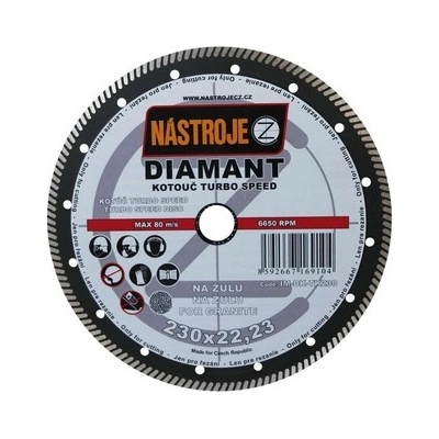 Nástroje cz Kotouč diamantový 230 x 2,0 x 22,2 mm IM-DK-TK230